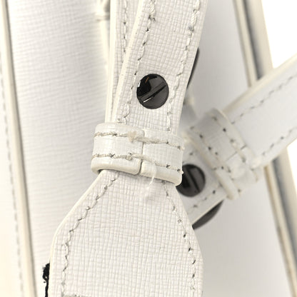Off-White Saffiano Striped Mini Diag Binder Clip Bag White Black 12 of 12