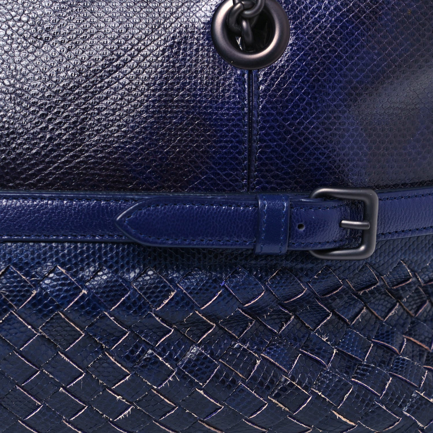 Bottega Veneta Ayers Intrecciato Chain Shoulder Bag Blue 7 of 12