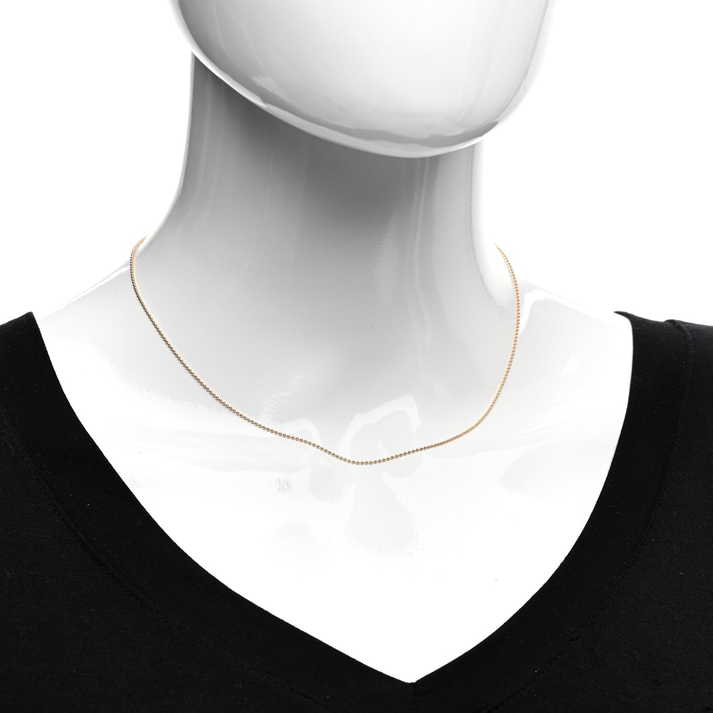 18K Rose Gold Beaded Chain Necklace
