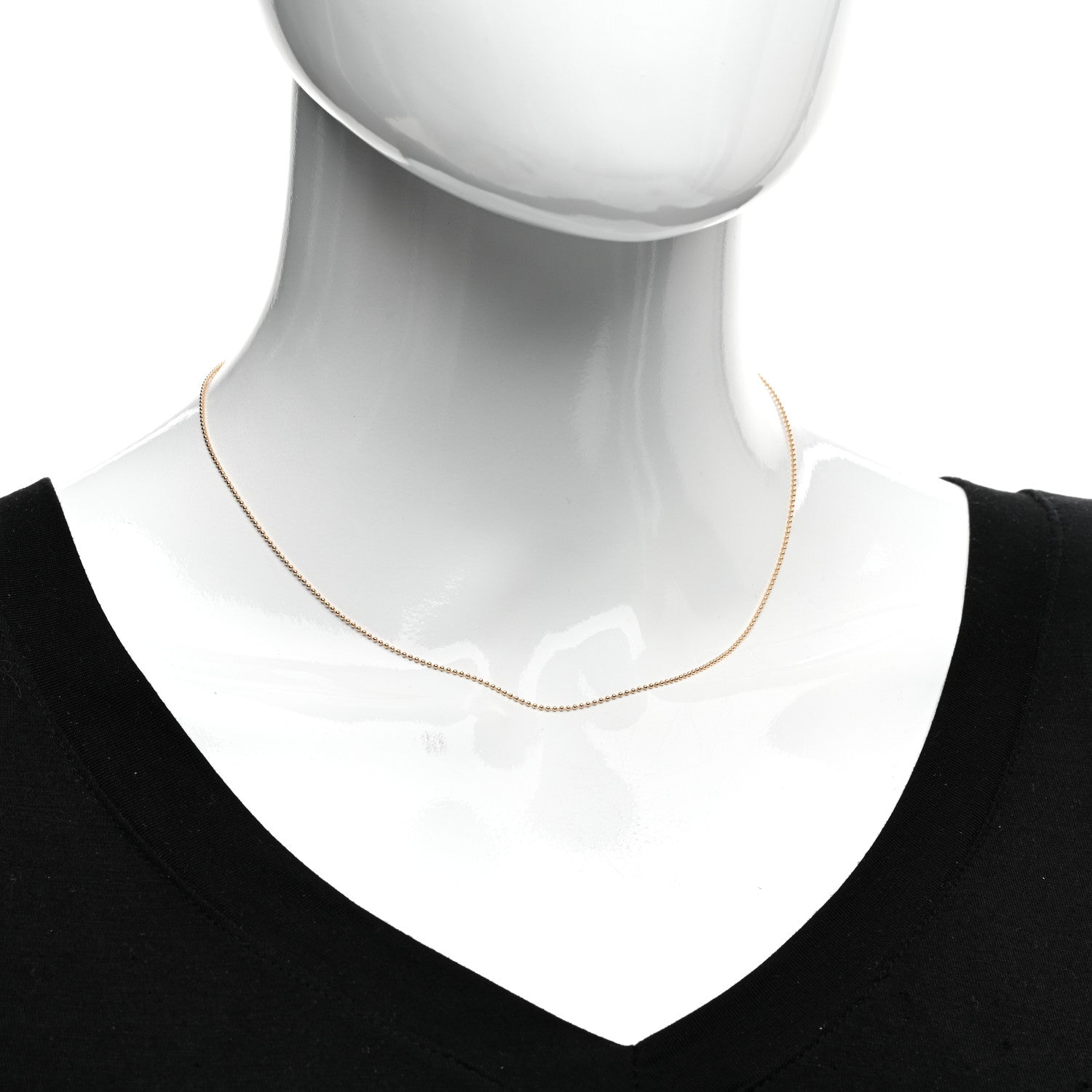 Tiffany 18K Rose Gold Beaded Chain Necklace 2 of 4