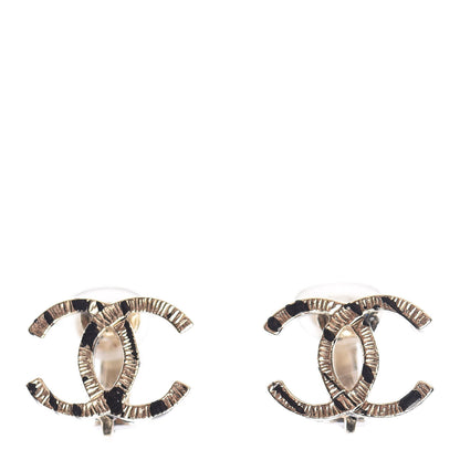 Chanel CC Clip On Earrings Gold Black 1 of 4