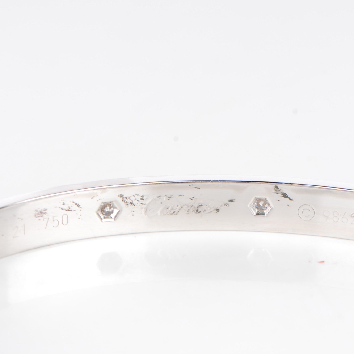 Cartier 18K White Gold 10 Diamond LOVE Bracelet 21 4 of 9