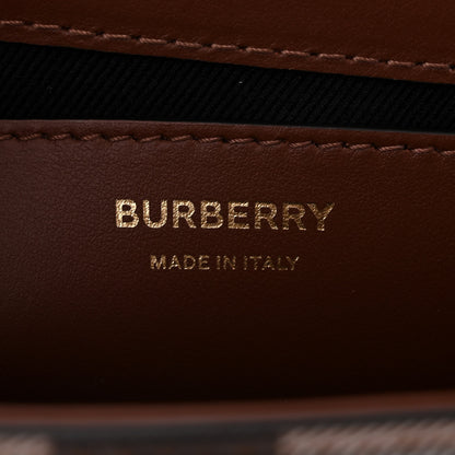Burberry Calfskin Giant Check E-Canvas Note Crossbody Bag Dark Birch Brown 6 of 11