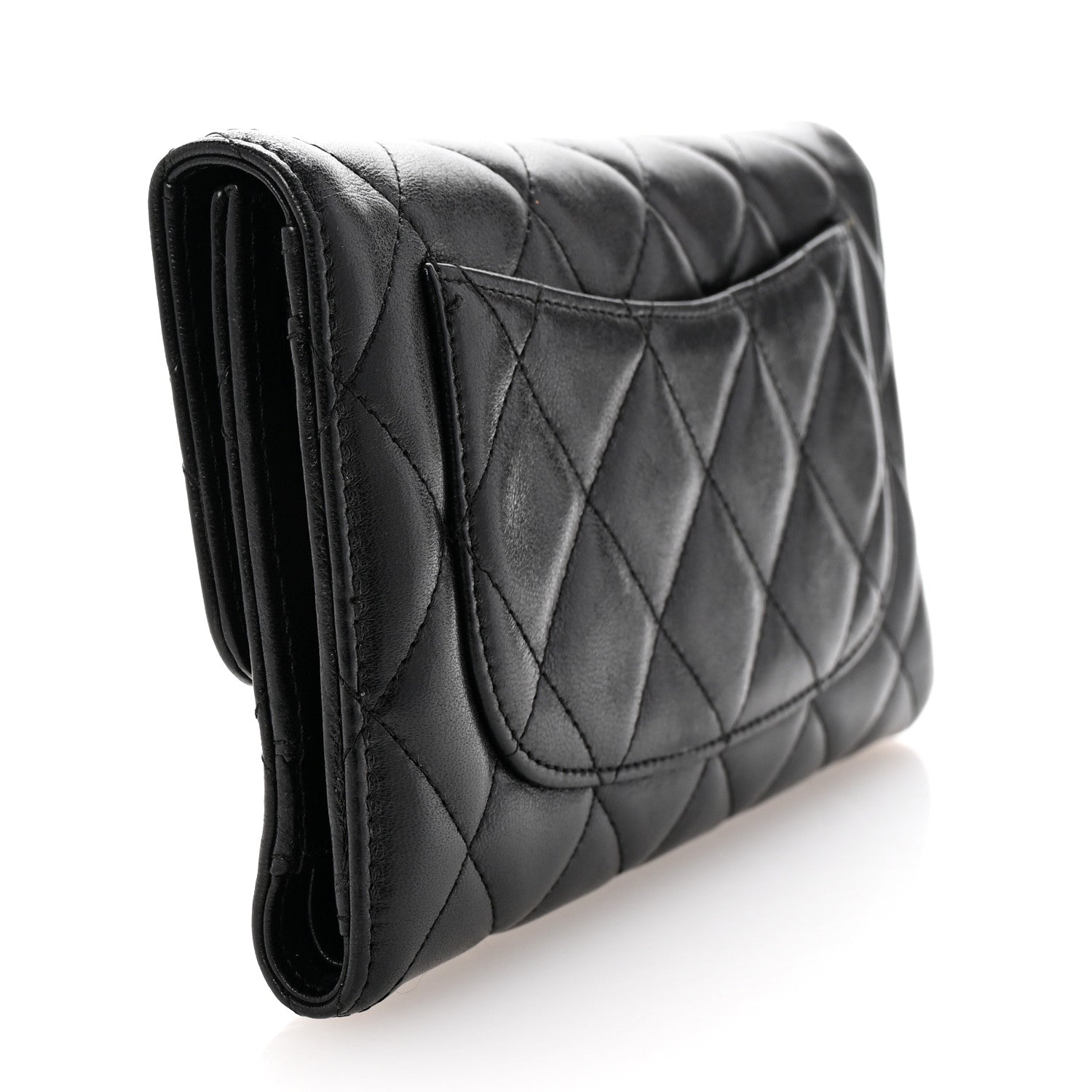 Chanel Aged Calfskin Quilted Large Reissue Gusset Flap Wallet Black 3 of 8