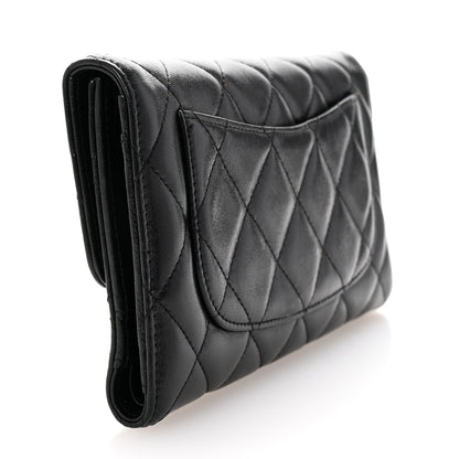Chanel Aged Calfskin Quilted Large Reissue Gusset Flap Wallet Black 3 of 8