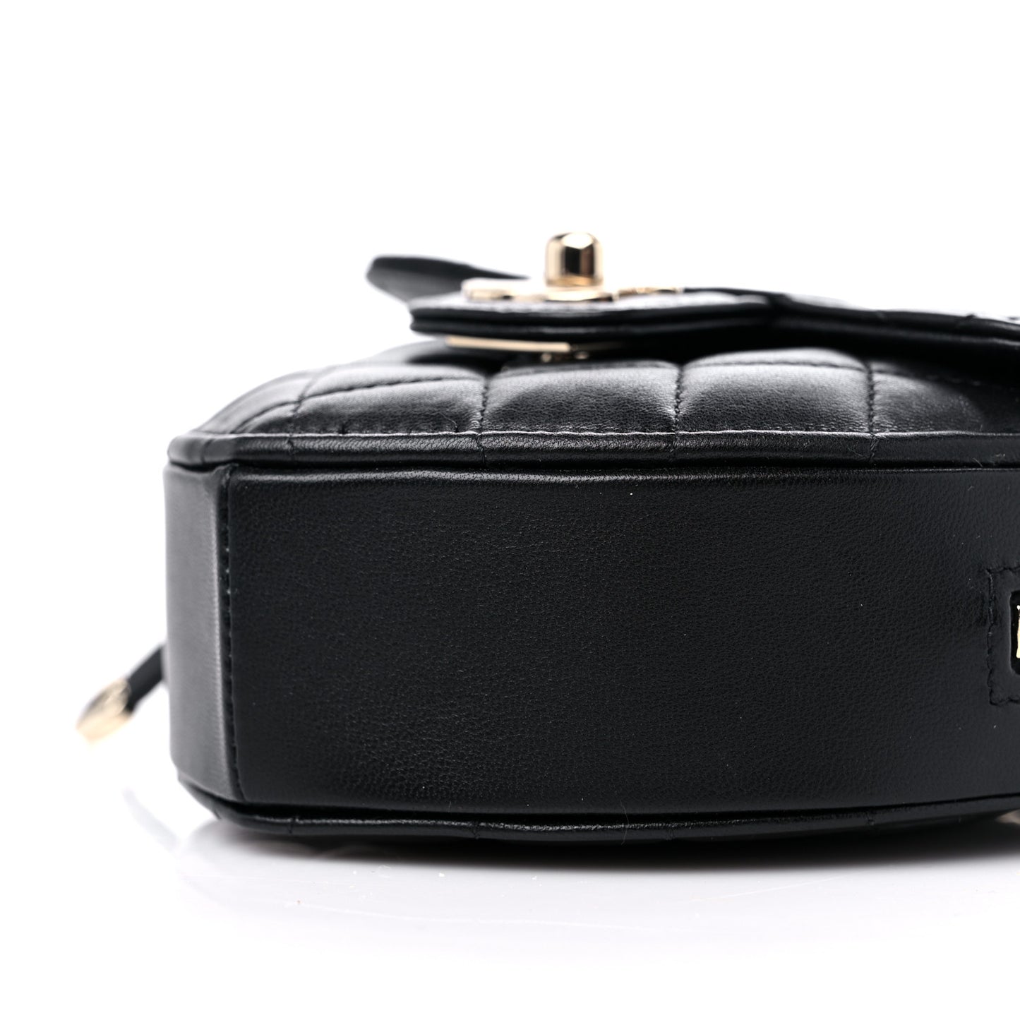 Lambskin Quilted CC In Love Heart Clutch With Chain Black