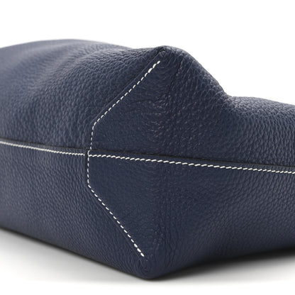 Hermes Taurillon Clemence Double Sens 45 Reversible Tote Bleu Izmir Bleu Saphir 15 of 15