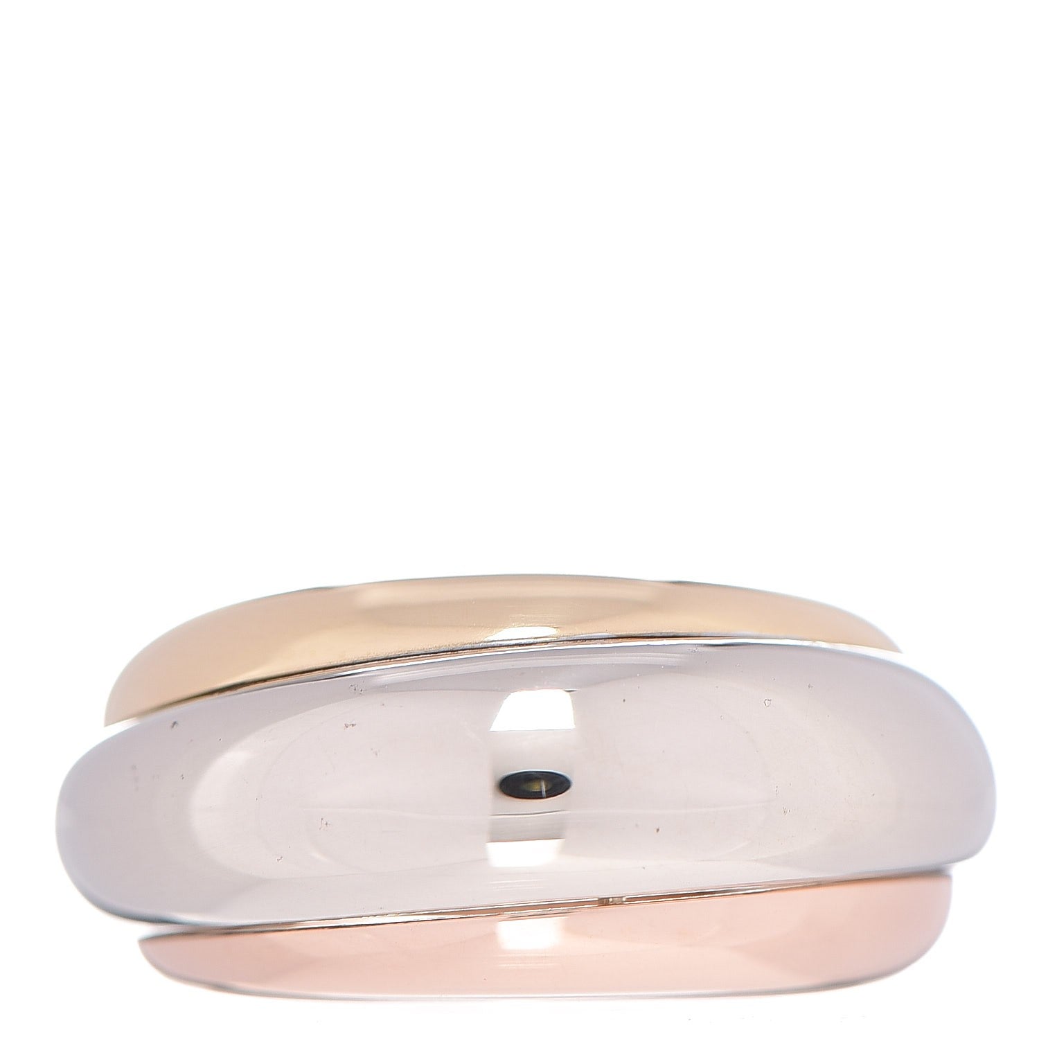 Cartier 18K Pink Yellow White Gold Wide Dome Band Ring 52 6 1 of 4