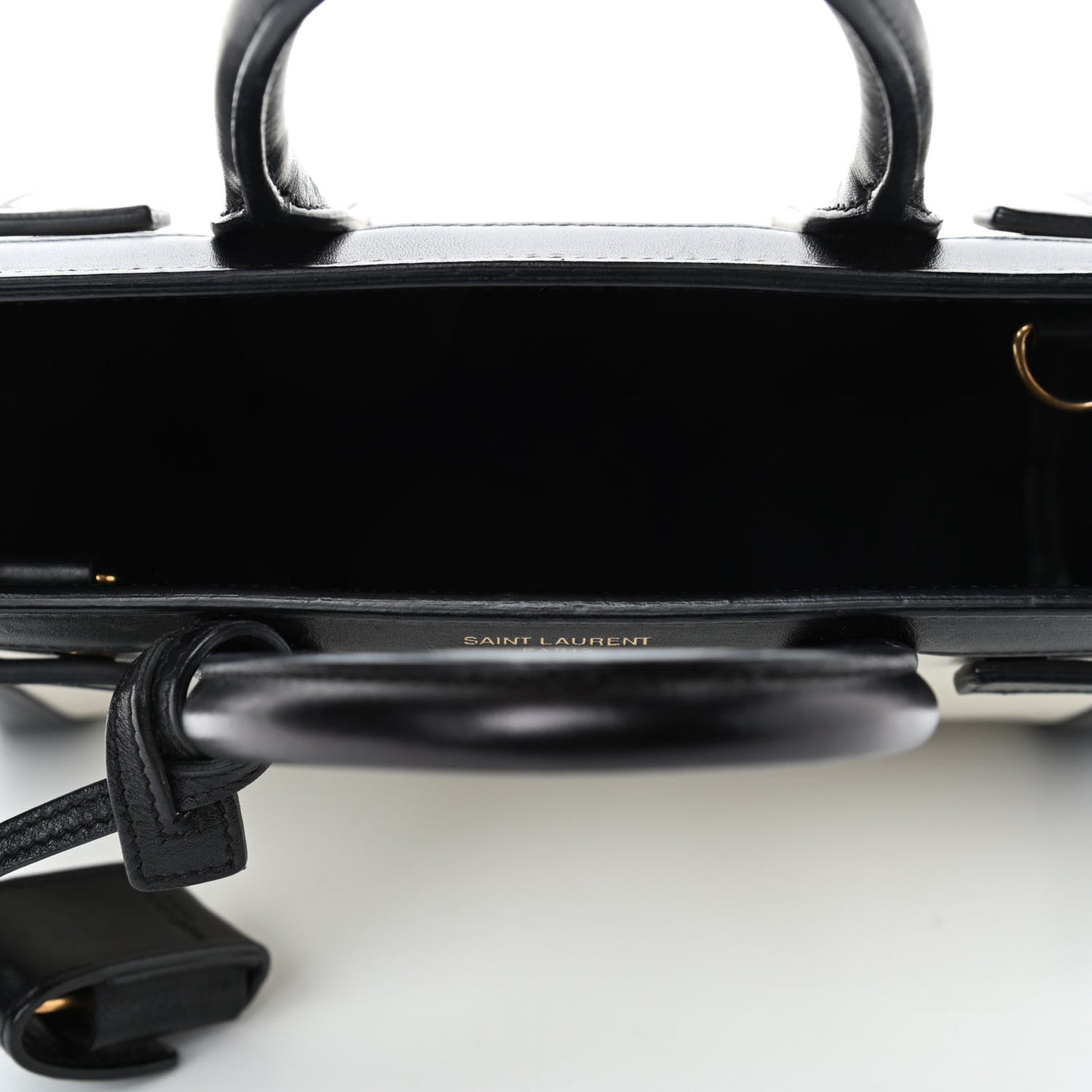 Calfskin Bi-Color Nano Sac De Jour Porcellana Black
