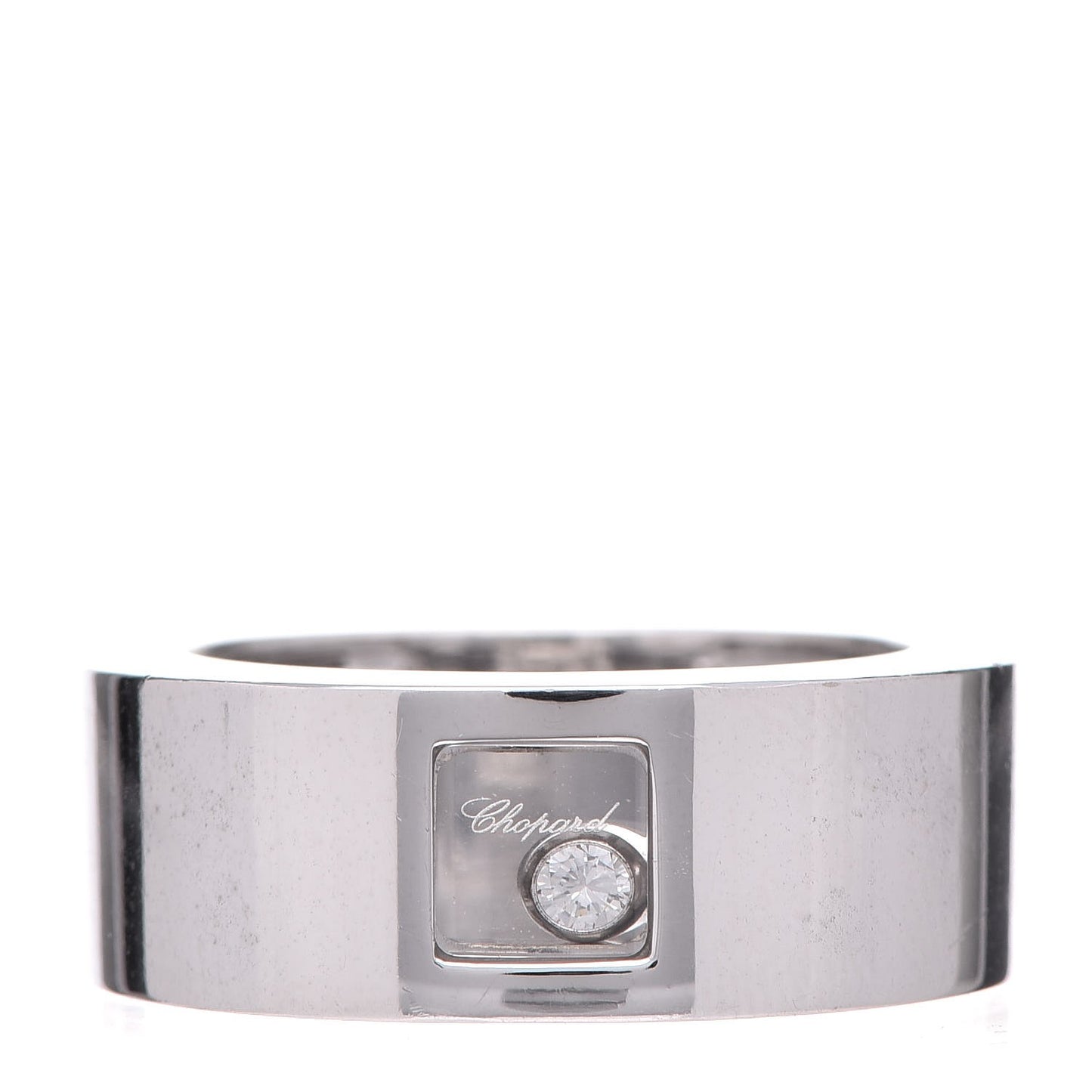 18K White Gold Happy Diamond Square Band Ring 54 6.75