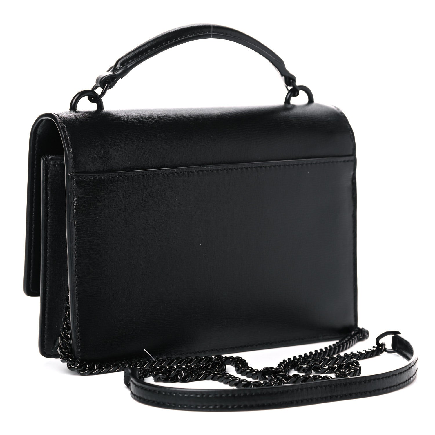 Saint Laurent Calfskin Monogram Sunset Chain Wallet Black 3 of 10