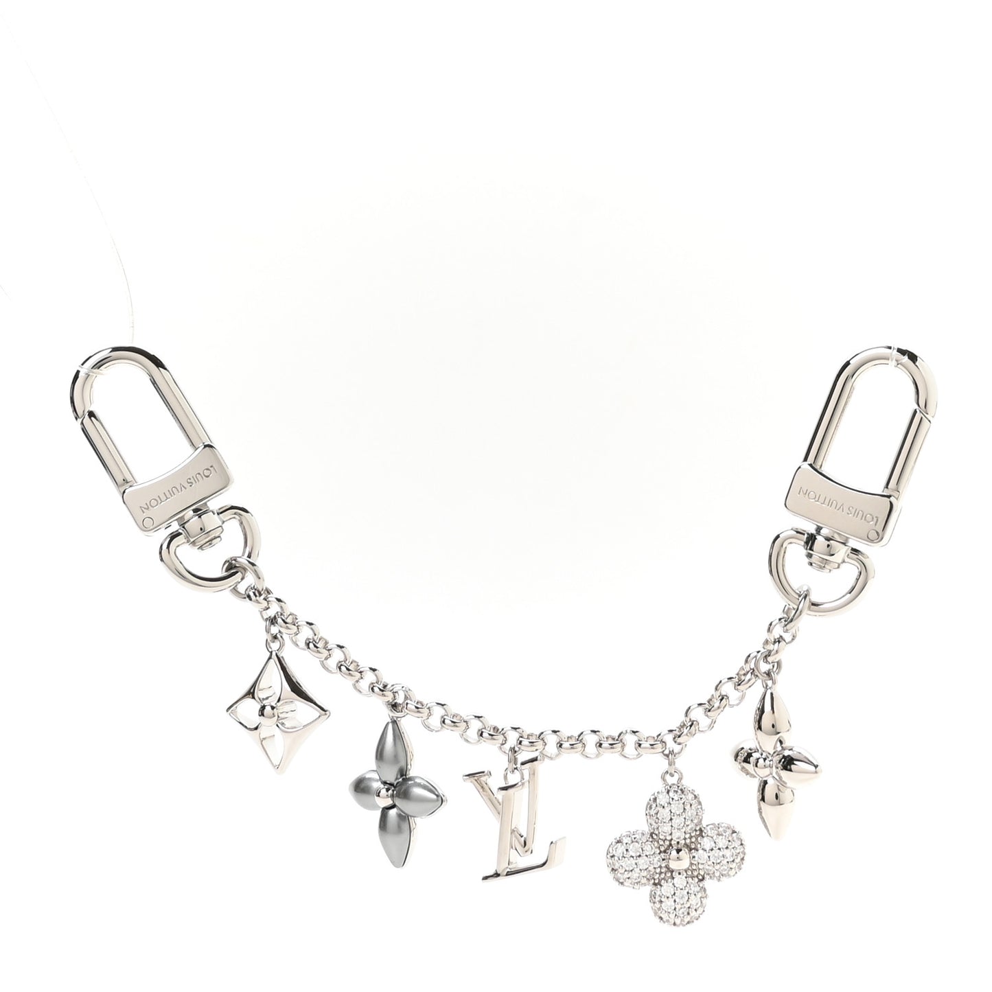 Monogram Spring Street Strass Chain Bag Charm Silver