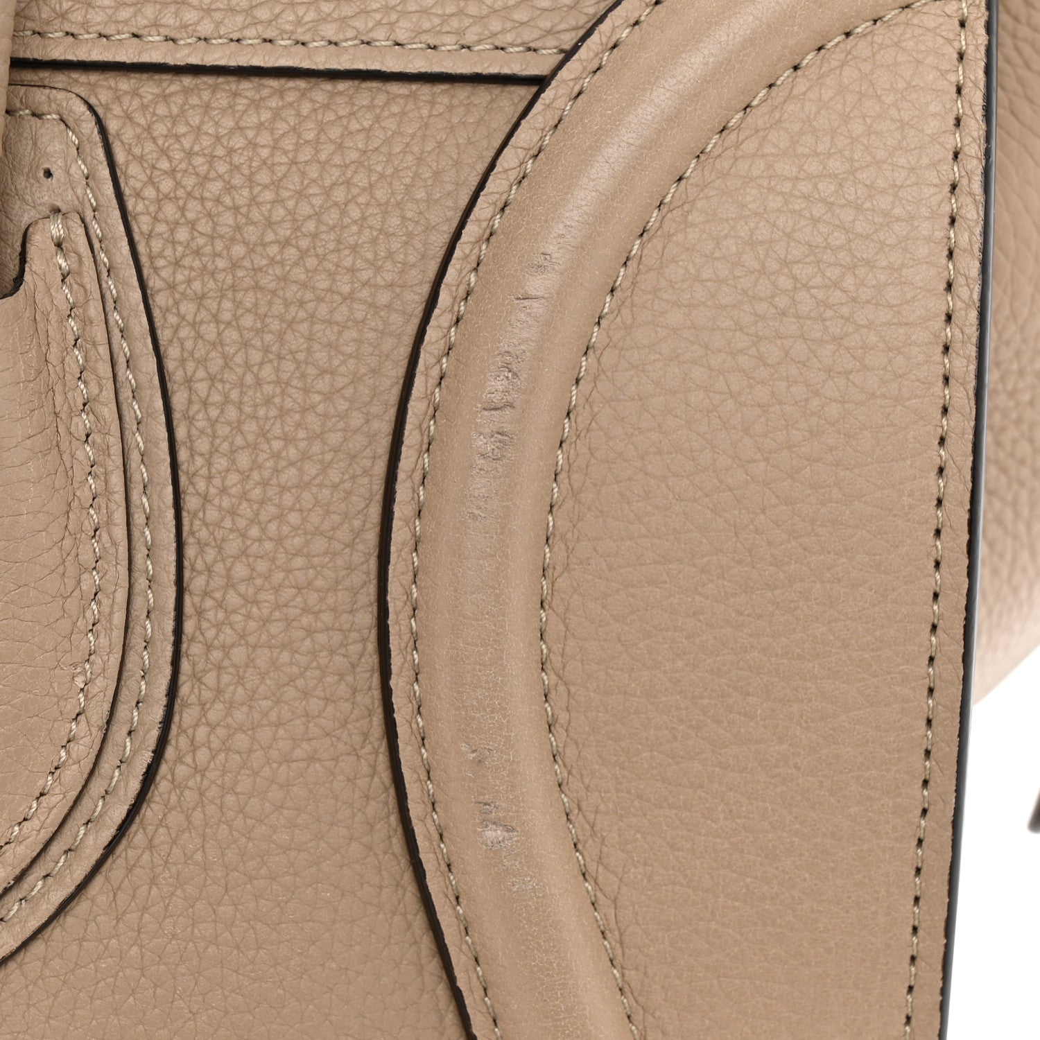Celine Drummed Calfskin Mini Luggage Dune 11 of 12