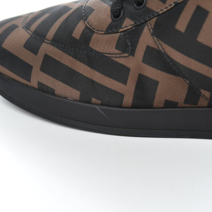Fendi Nylon FF Reloaded High Top Sneakers 39.5 Tobacco Black 9 of 16