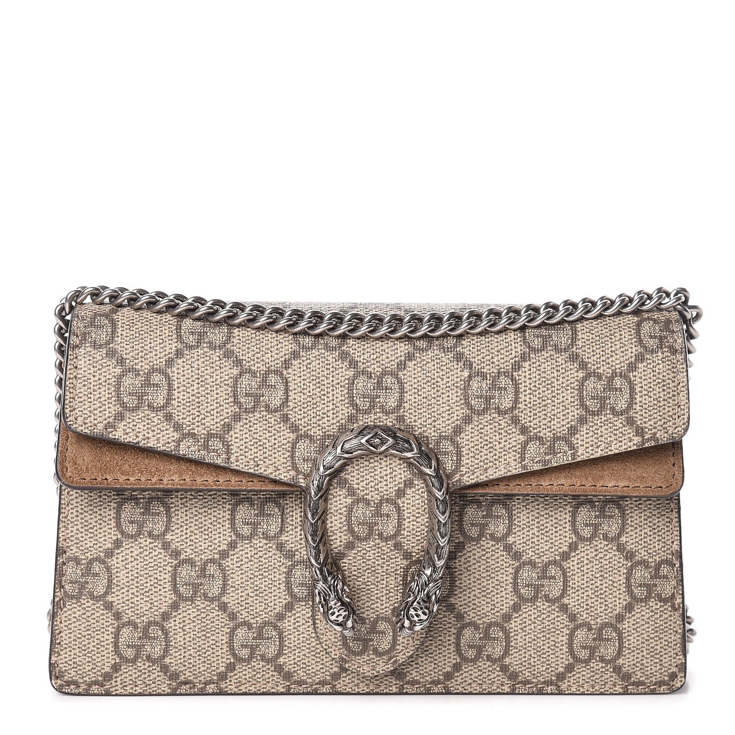 Gucci GG Supreme Monogram Super Mini Dionysus Shoulder Bag Taupe 1 of 11