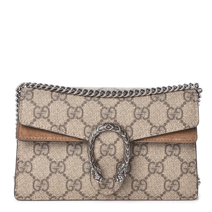Gucci GG Supreme Monogram Super Mini Dionysus Shoulder Bag Taupe 1 of 11