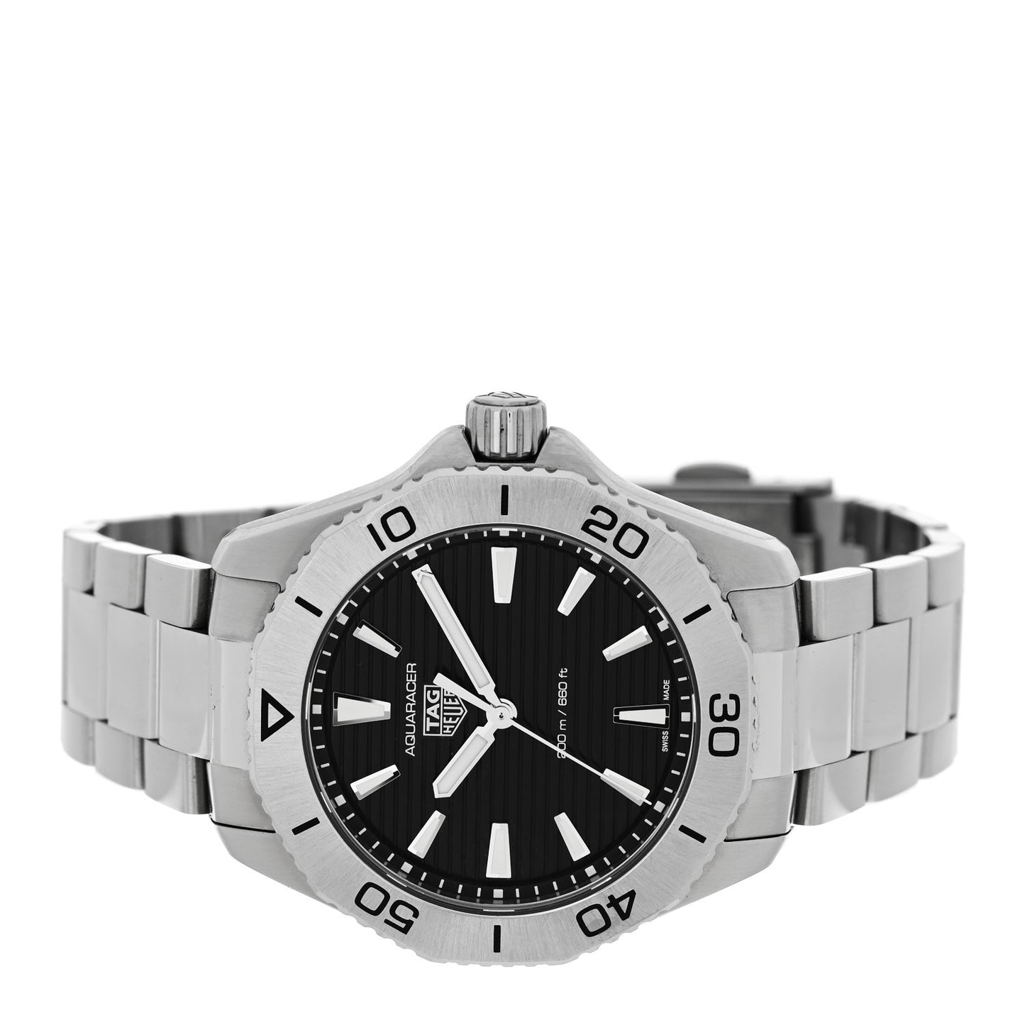 Stainless Steel 40mm Aquaracer Professional 200 Quartz Watch Black WBP1110