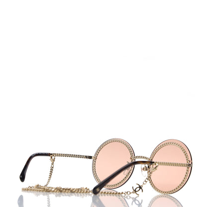 Chanel Chain Round Sunglasses 4245 Brown Gold 4 of 8