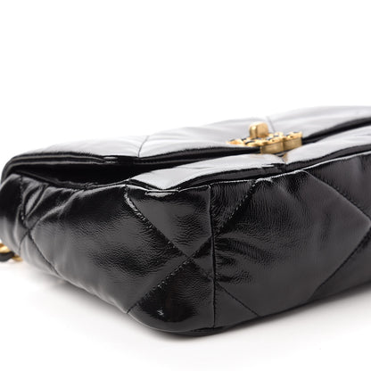 Chanel Shiny Crumpled Calfskin Quilted Medium Chanel 19 Flap Black 6 of 11