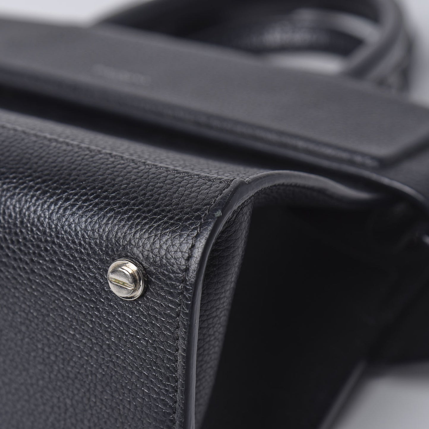 Grained Calfskin Mini Horizon Satchel Black