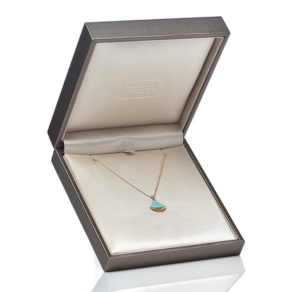 Bulgari 18K Rose Gold Diamond Turquoise Divas' Dream Pendant Necklace 7 of 7
