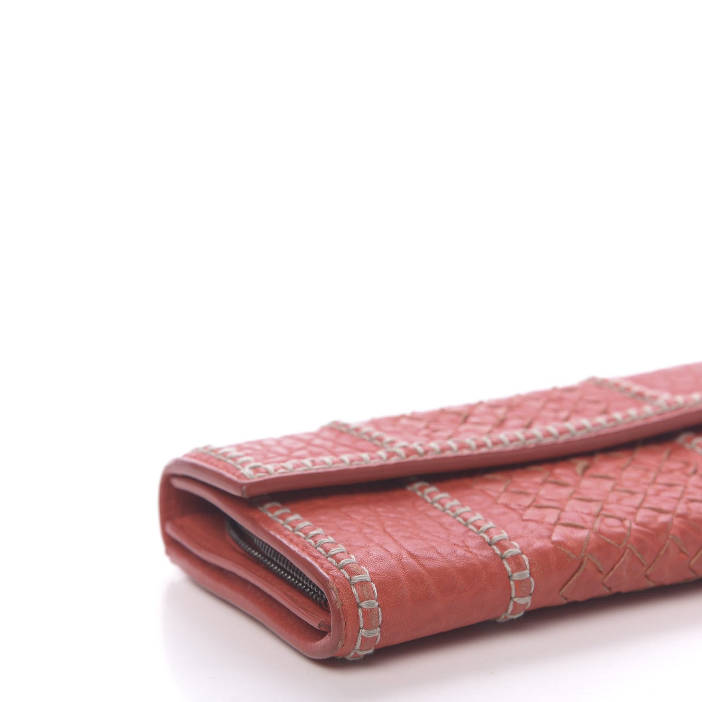 Lambskin Intrecciato Continental Wallet Pompei