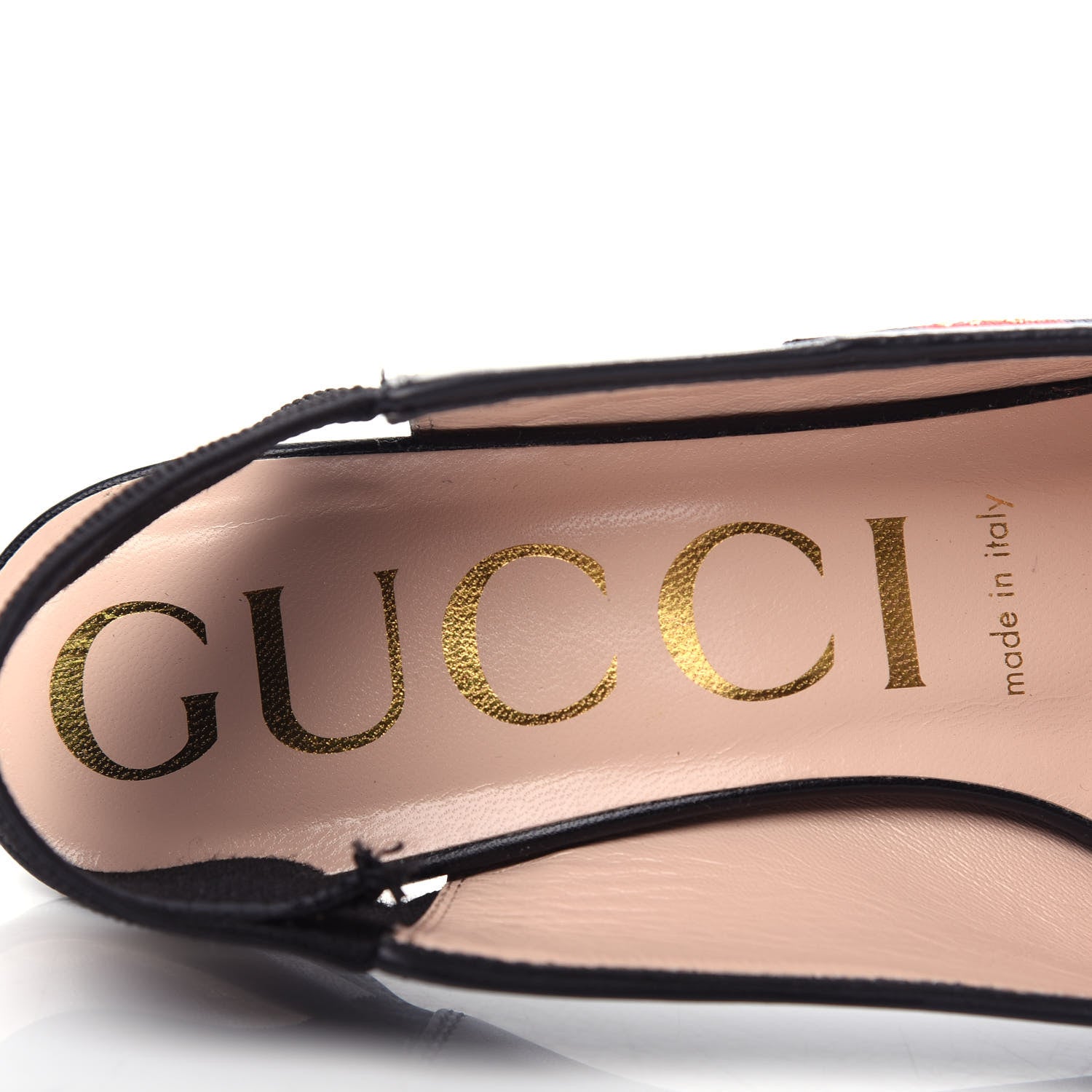 Gucci Malaga Kid Web Mid Heel Slingback Pumps 37 Black 11 of 12