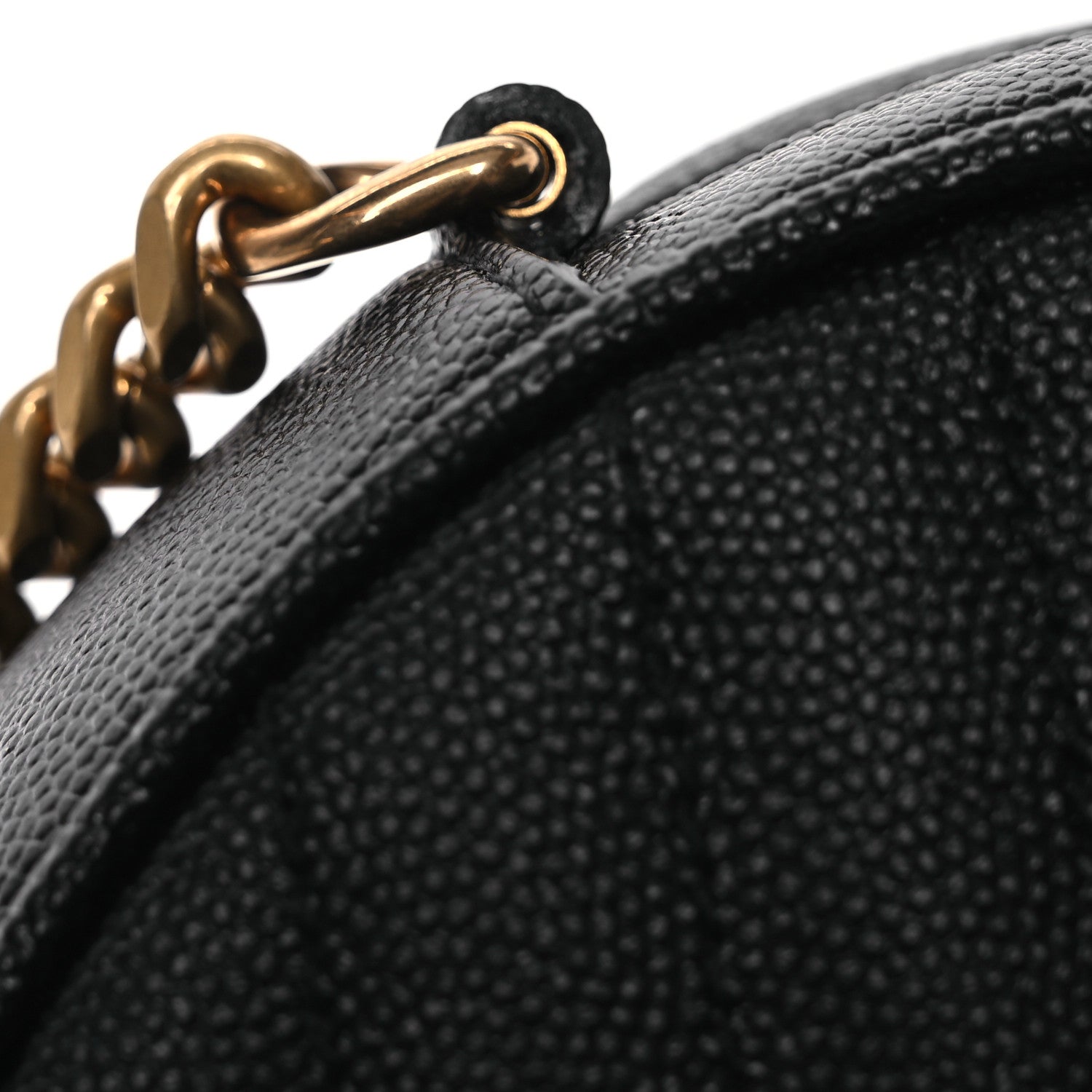 Saint Laurent Grain De Poudre Matelasse Chevron Quilted Round Vinyle Camera Bag Black 12 of 12