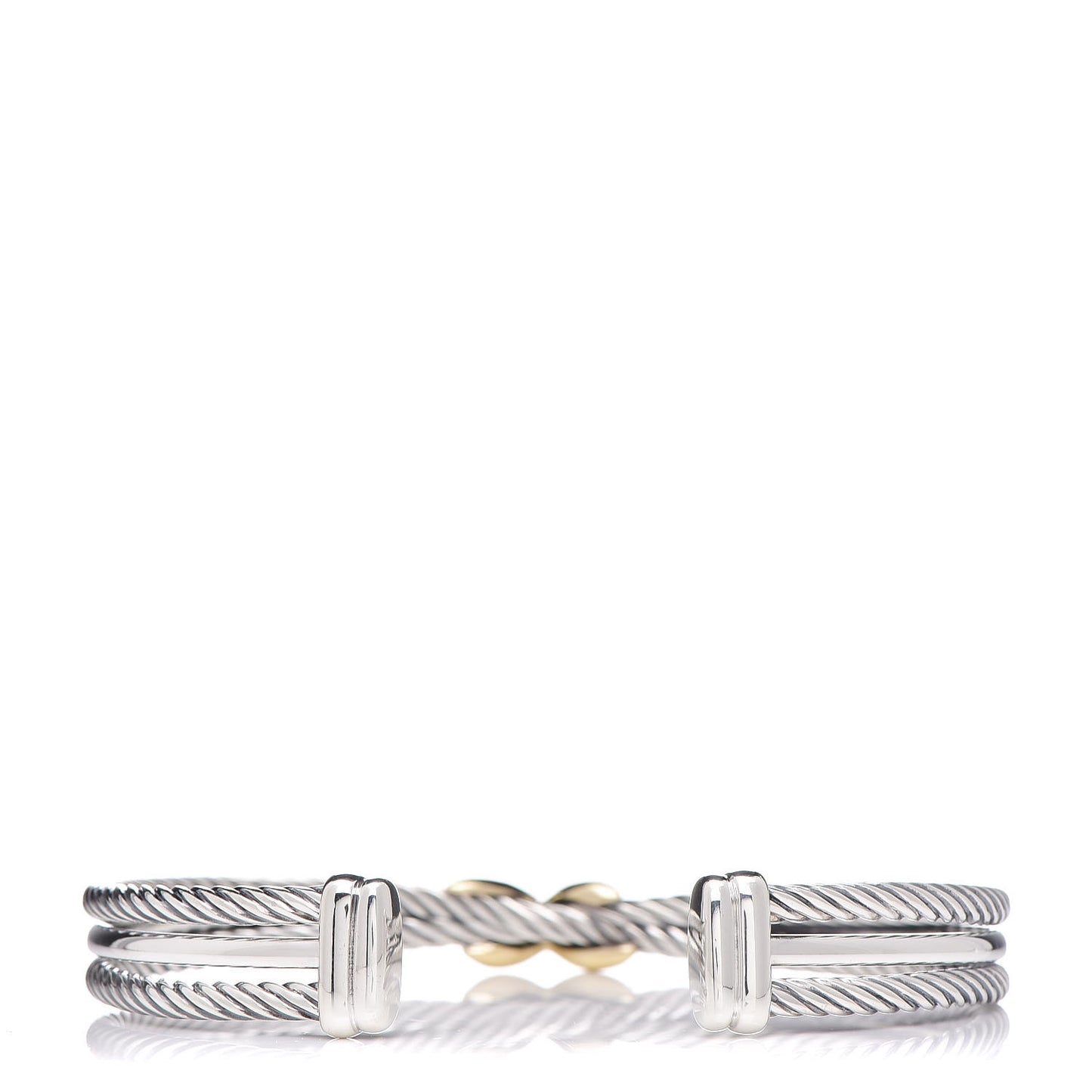 Sterling Silver 18K Yellow Gold 7mm Crossover X Bracelet