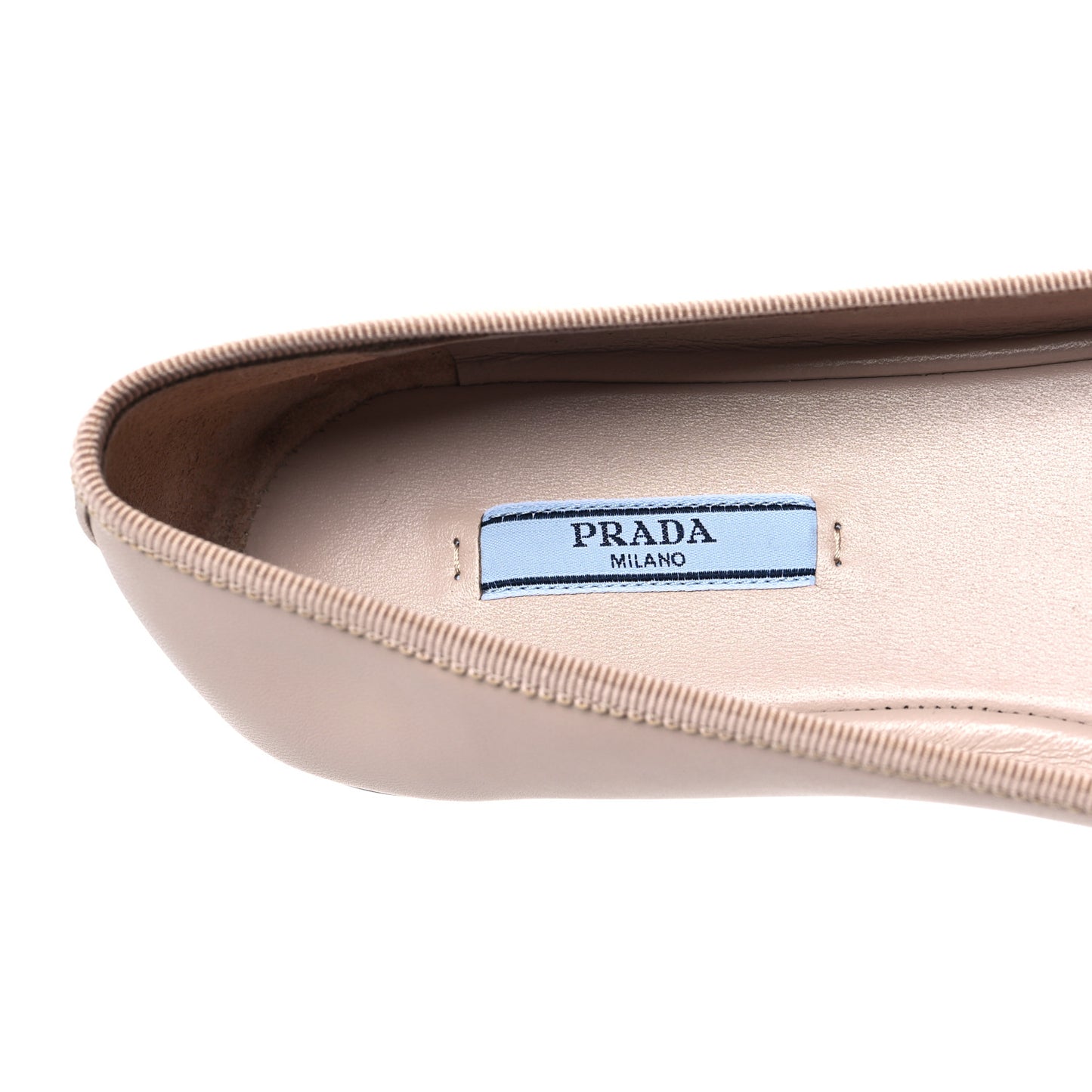 Lambskin Bow Ballerina Flats 39.5 Nude