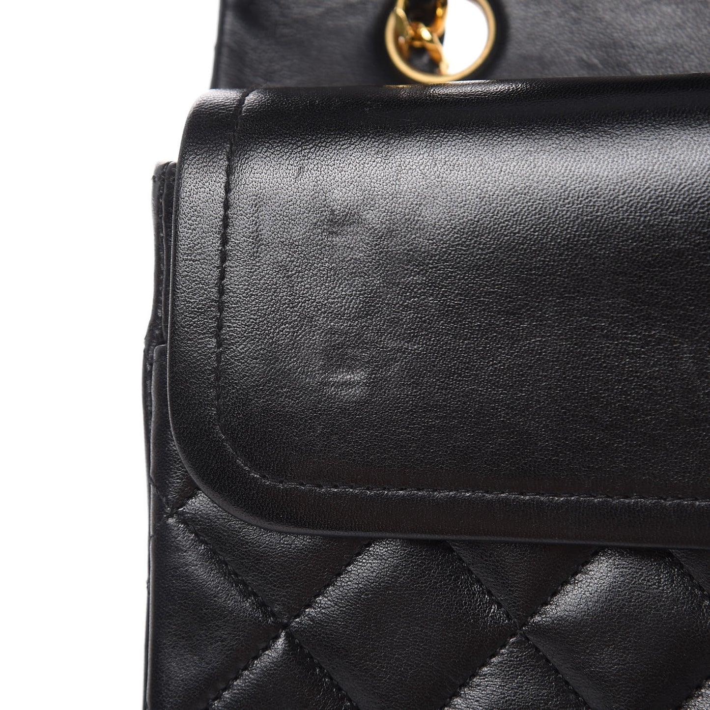 Lambskin Quilted Medium Double Flap Black