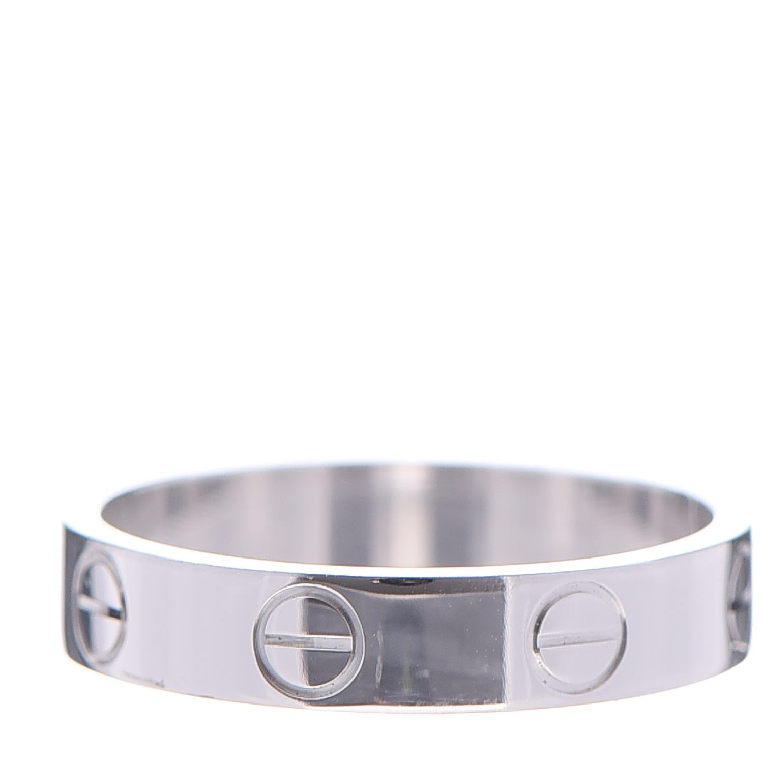 Cartier 18K White Gold 4mm LOVE Wedding Band Ring 49 4.75 3 of 5