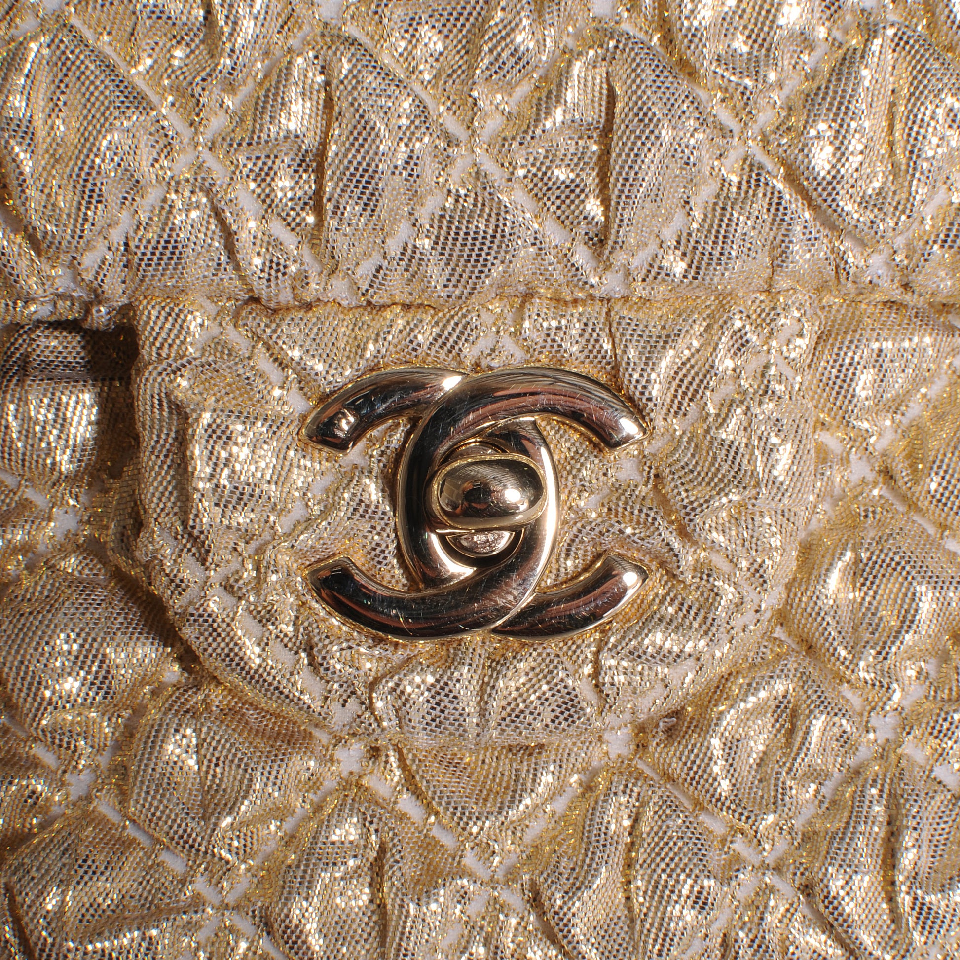 Chanel Lame Quilted Small Flap Metallic Gold 5 of 10