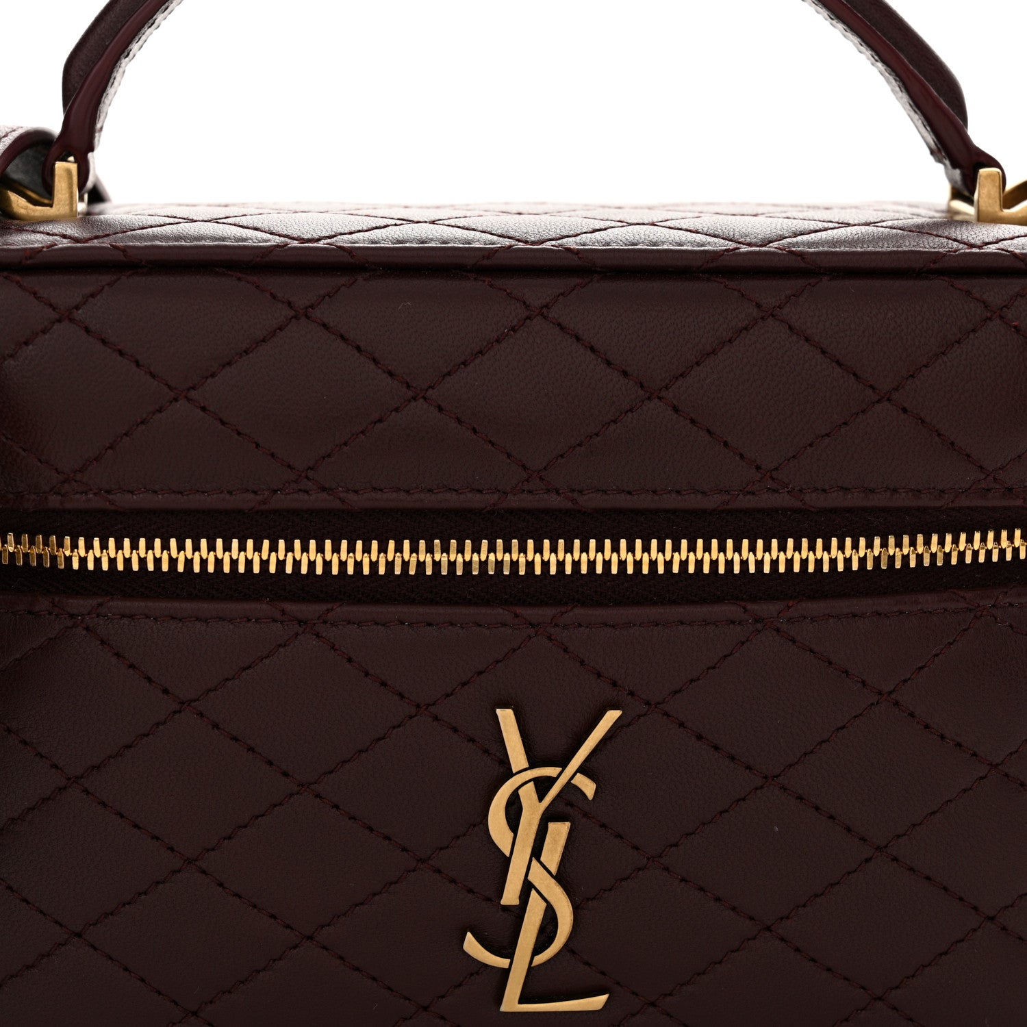 Saint Laurent Lambskin Quilted Mini Gaby Vanity Case Rouge Cabernet 6 of 8
