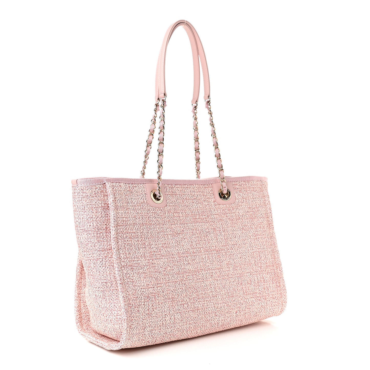 Lurex Boucle Small Deauville Tote Pink