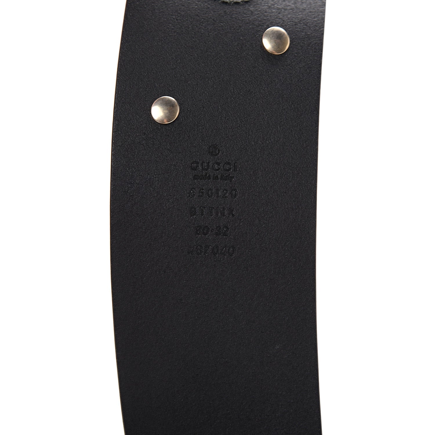 Gucci Calfskin Studded Torchon GG Marmont Selleria Belt 80 32 Black Multicolor 3 of 5
