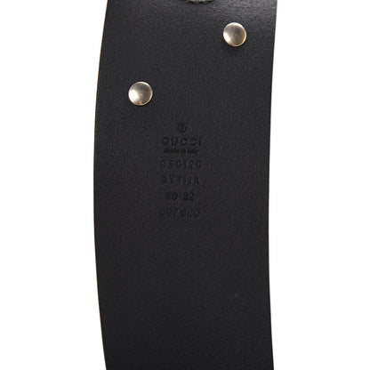 Gucci Calfskin Studded Torchon GG Marmont Selleria Belt 80 32 Black Multicolor 3 of 5
