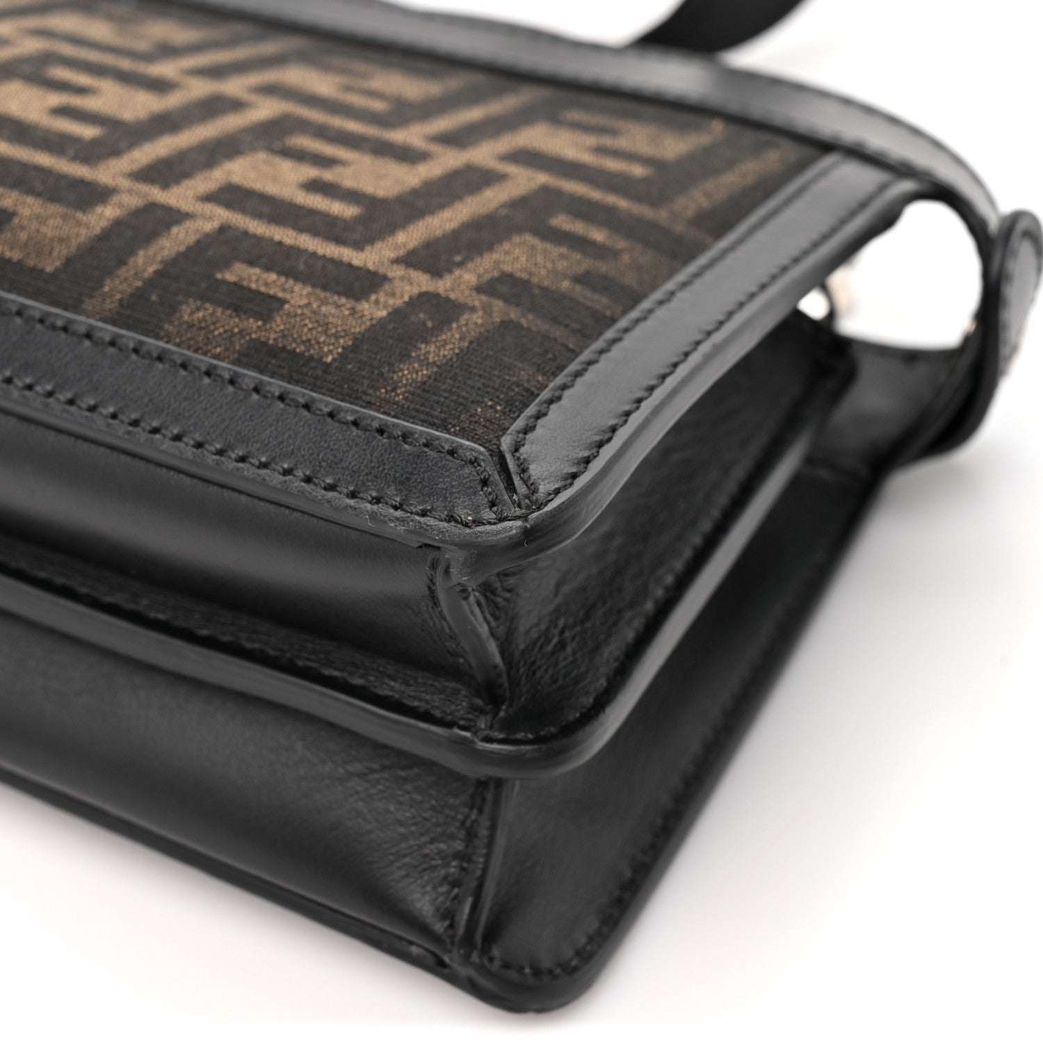 Fendi FF Vitello King Jacquard 1974 Mini Peekaboo I SEE U Satchel Brown 12 of 12