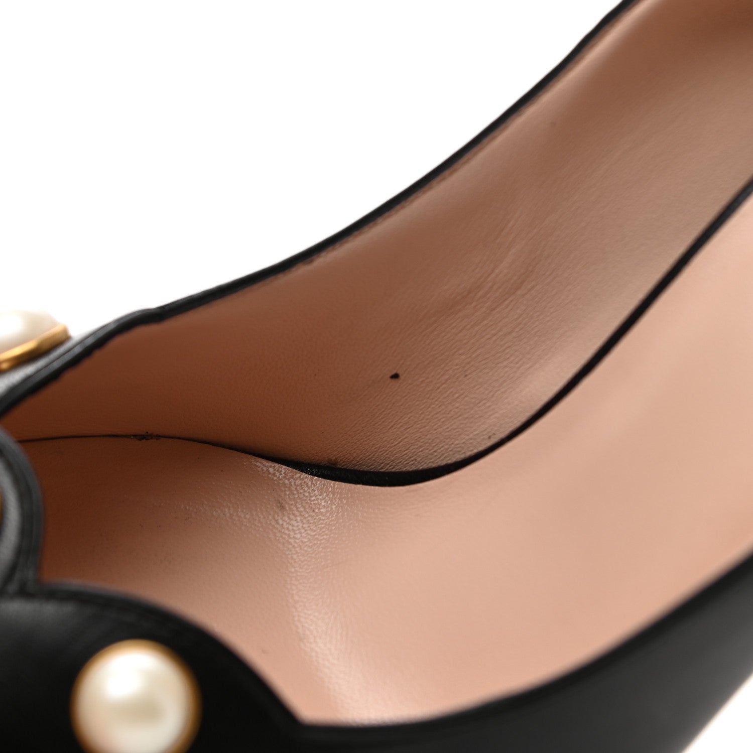 Gucci Calfskin Pearl Embellished Pumps 40 Black 9 of 14