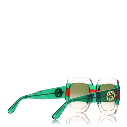 Gucci Square Web Frame GG0178S Sunglasses Green Red 4 of 10