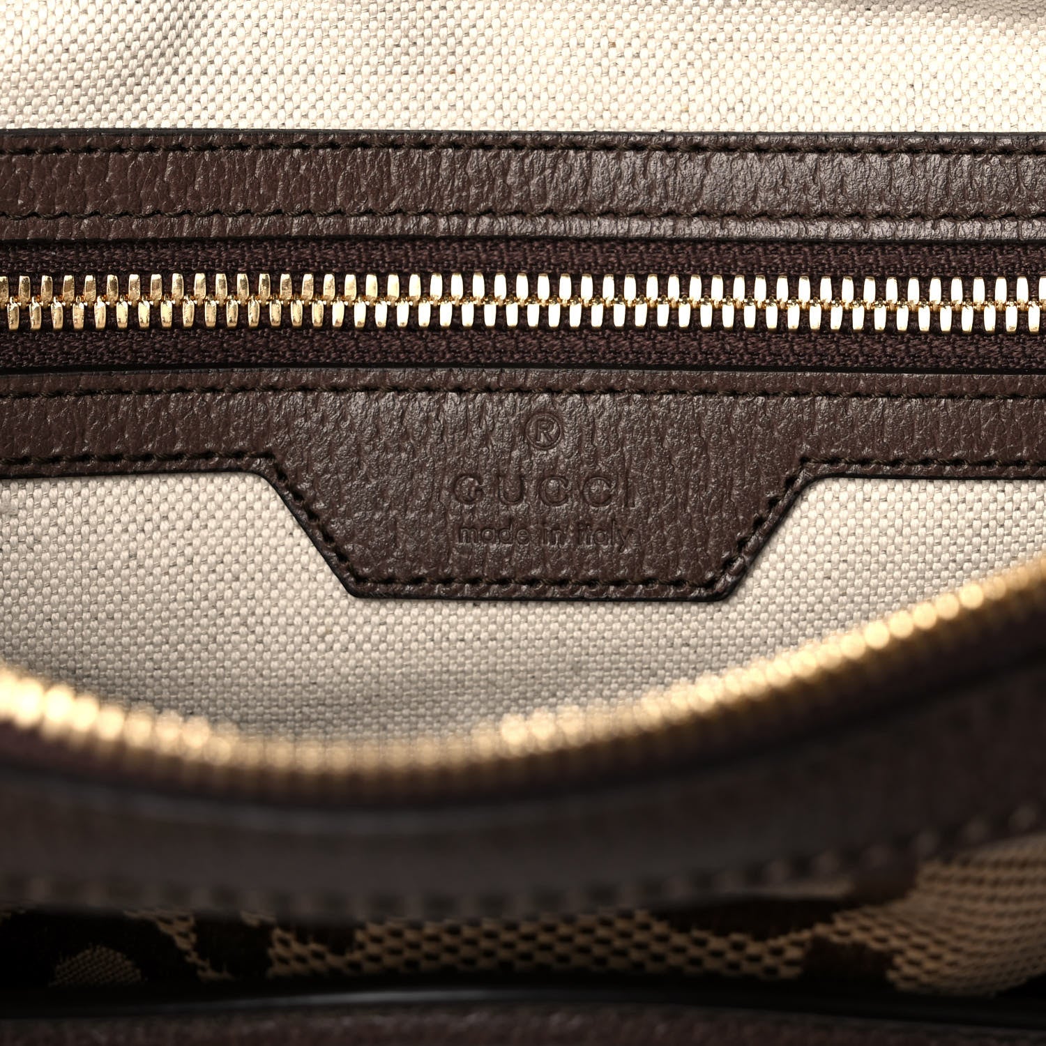 Gucci Monogram Jumbo GG Textured Dollar Calfskin Web Messenger Shoulder Bag Camel Ebony New Acero 6 of 11