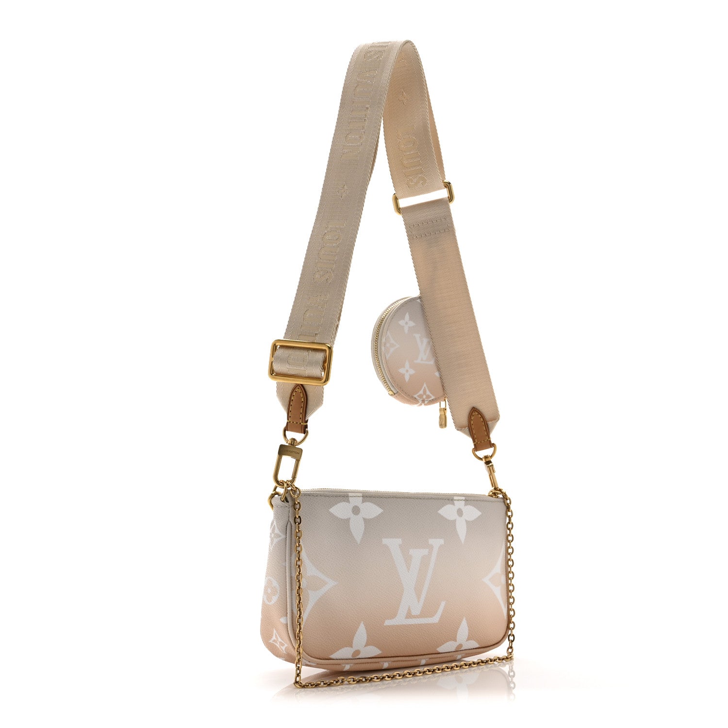 【新品同様】LOUIS VUITTON クリーム色 ケース Louis Vuitton Monogram Giant By The Pool Multi Pochette