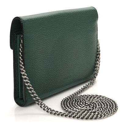 Gucci Calfskin Mini Dionysus Chain Wallet Emerald 3 of 10
