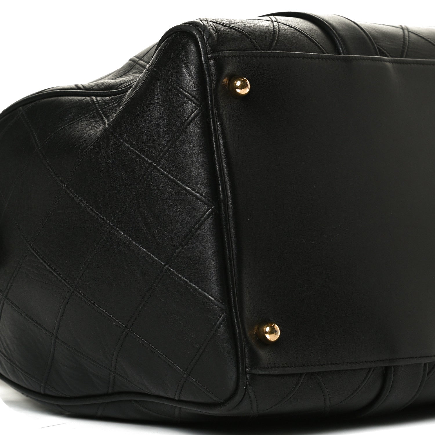 Chanel Calfskin Stitched CC Boston Black 9 of 16
