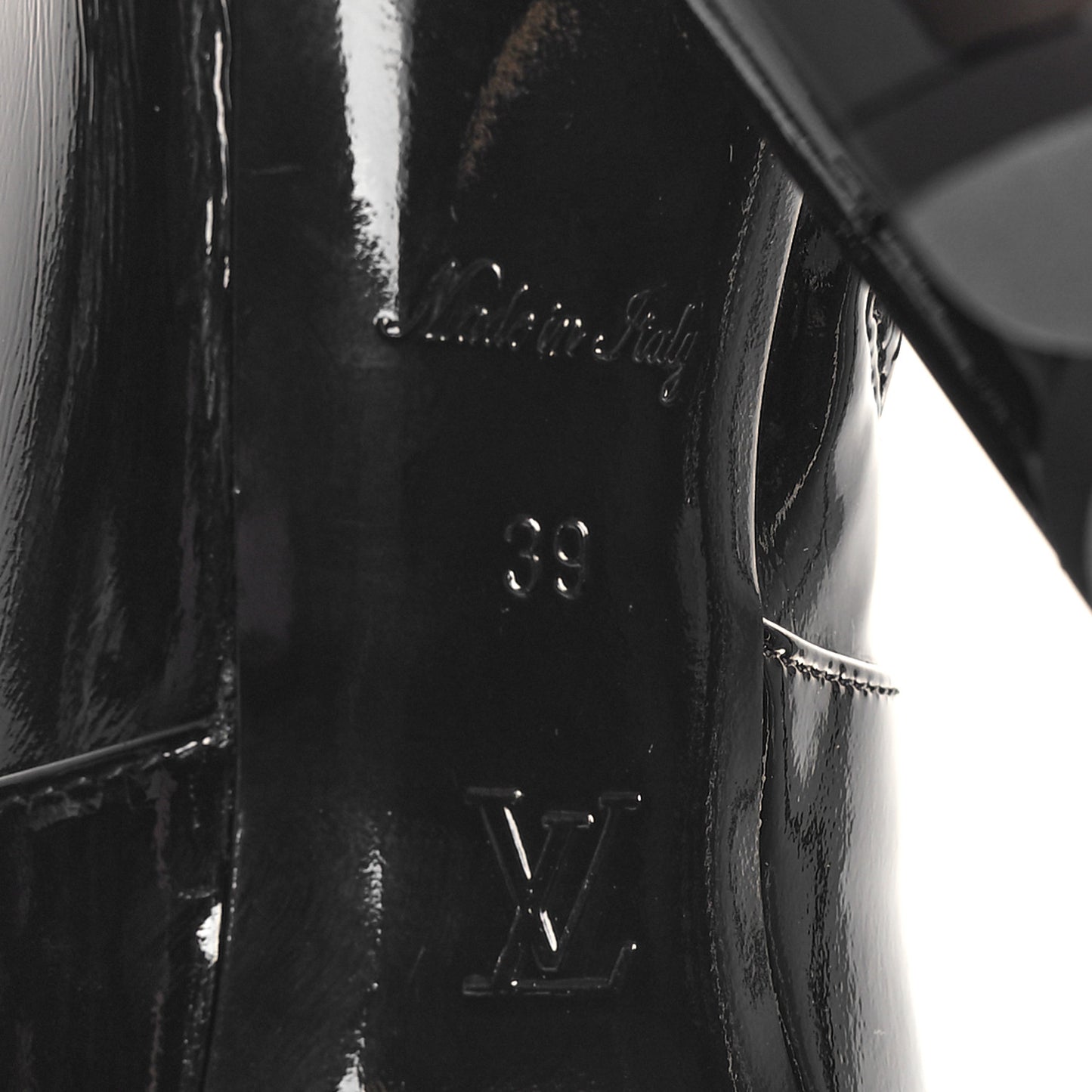 Patent Silhouette Ankle Boots 39 Black