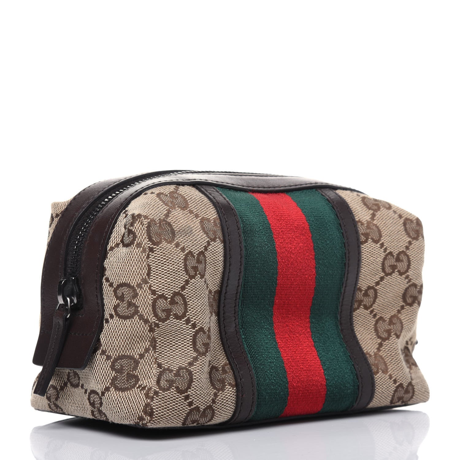 Gucci Monogram Web Small Cosmetic Case Dark Brown 3 of 17