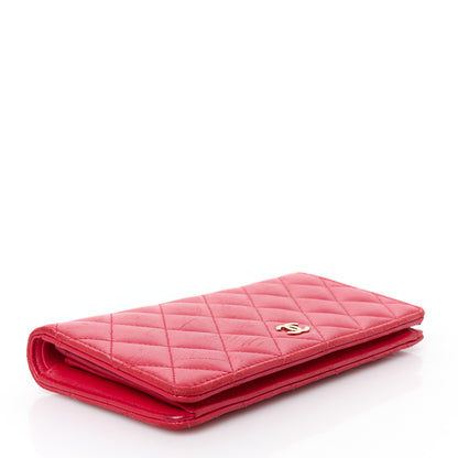 Chanel Lambskin Quilted Yen Wallet Red 4 of 10