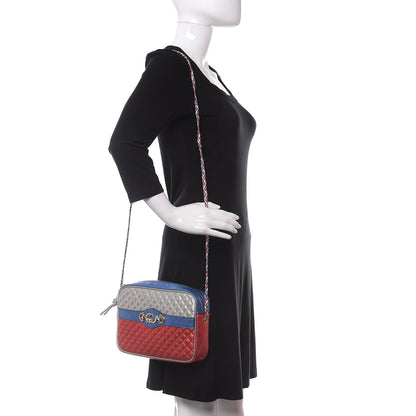 Gucci Laminated Nappa Trapuntata Small Zumi Shoulder Bag Rosso Marine Argento 2 of 10