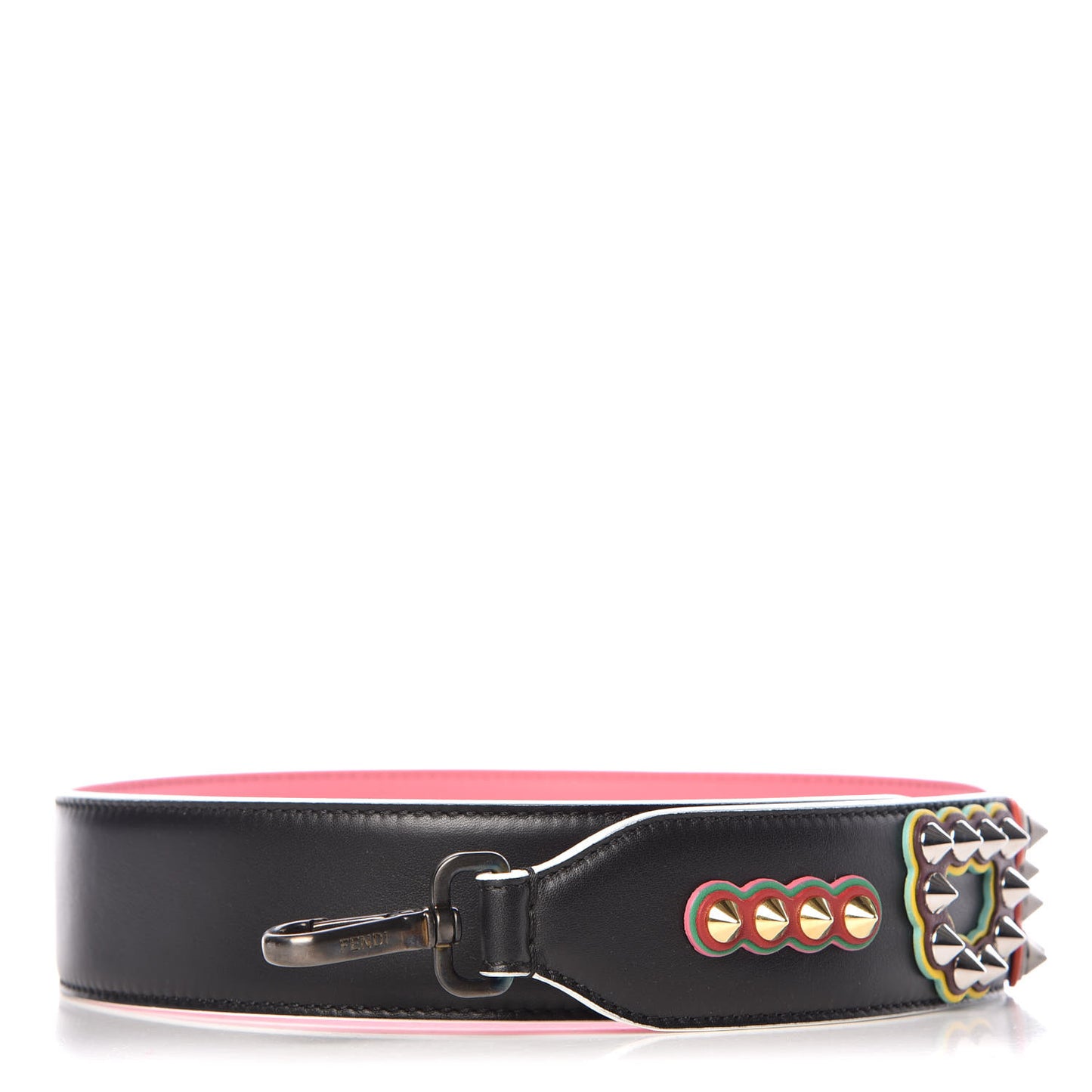 Vitello Dolce Fun Fair Metal Studded Strap You Black Multicolor