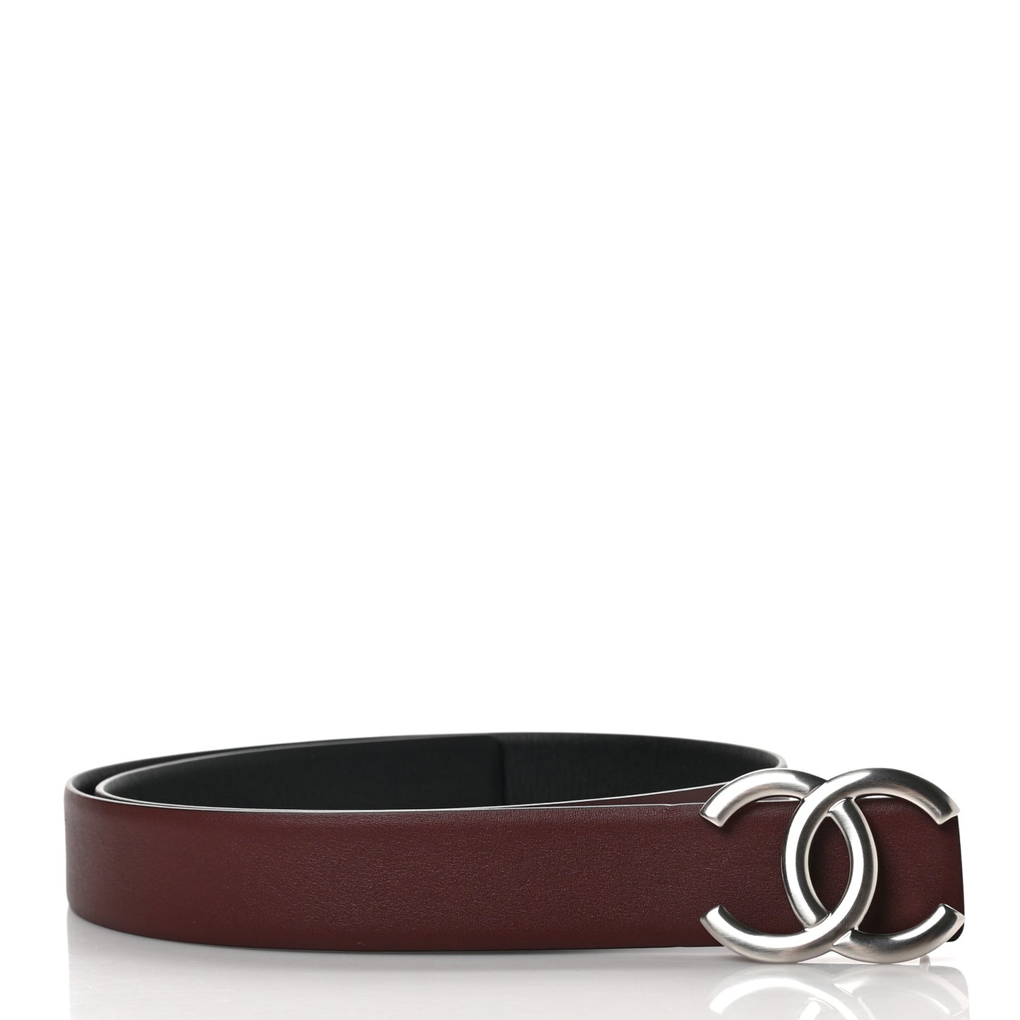Calfskin CC Reversible Belt 80 32 Black Burgundy